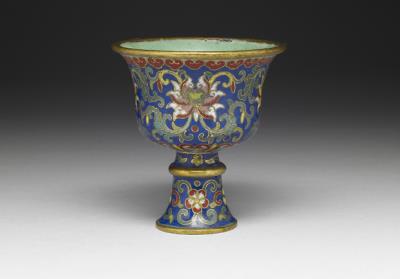 图片[2]-Lamp with Indian lotus decoration in cloisonne enamels, Qing dynasty, 18th century-China Archive